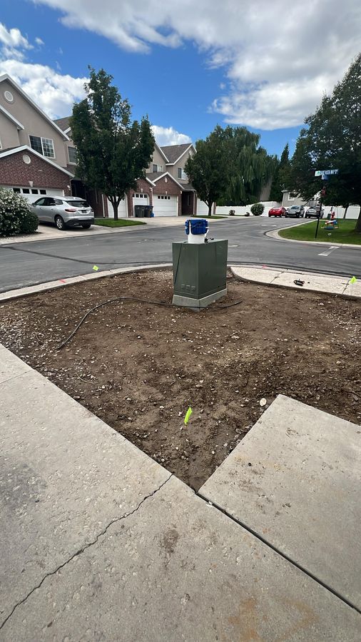 Parkway graded for new irrigation