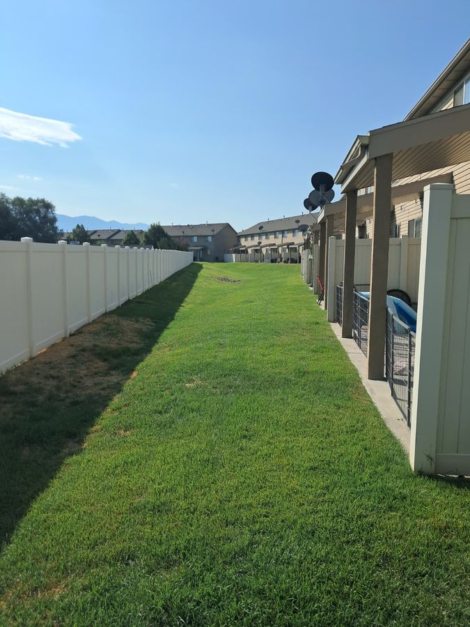 Turf care along the property line