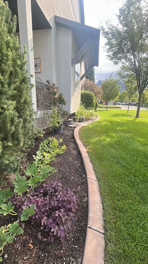 Curved decorative concrete edging