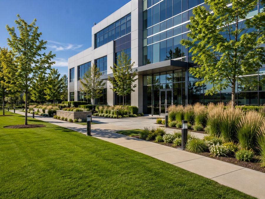 Office building landscaping